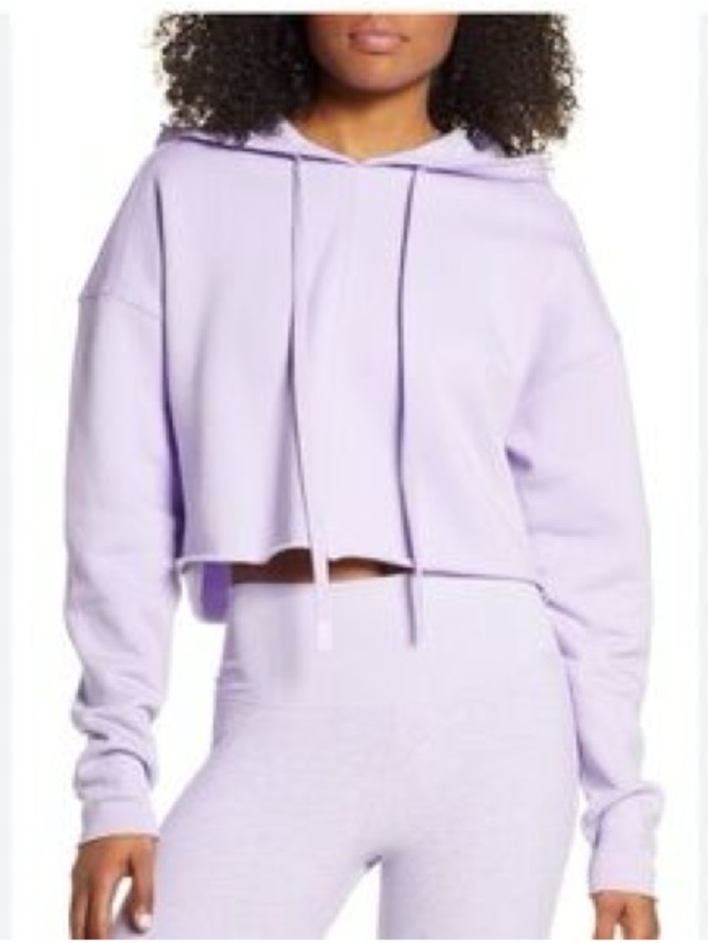 ALO Yoga Cropped Lavender Edge Hoodie